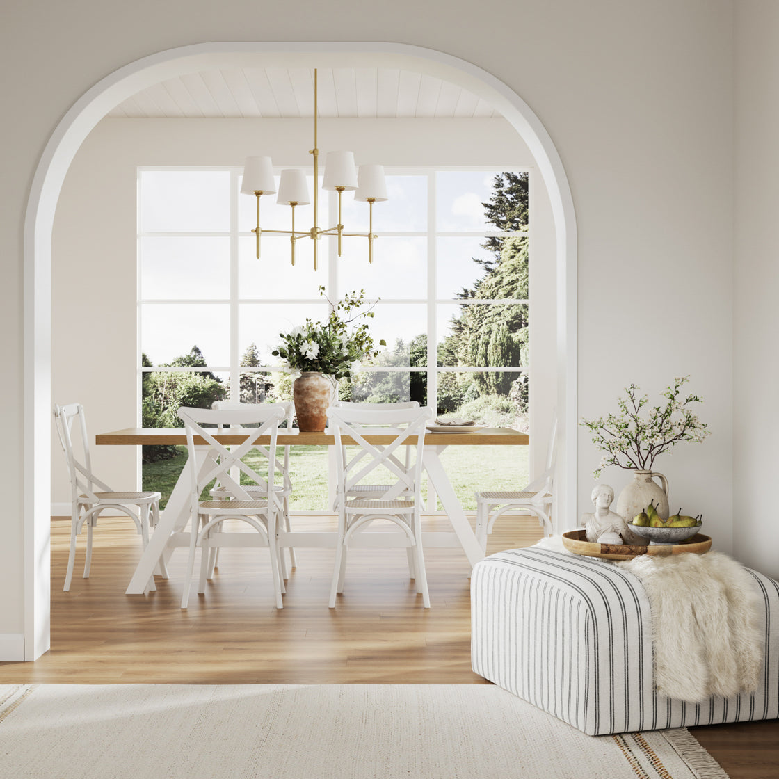 Nantucket White & Latte Wood Rectangle Dining Table | 8 Seater